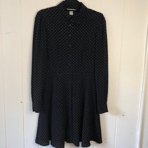 H&M Womens Dress Polka Dot Lined Button Front Size 6 - Picture 1 of 10